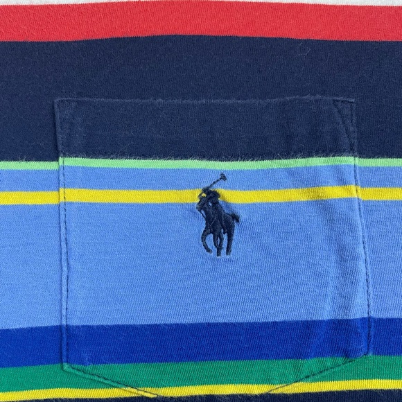 Polo Ralph Lauren Multicolor Striped Pocket Tee Medium - Picture 3 of 7